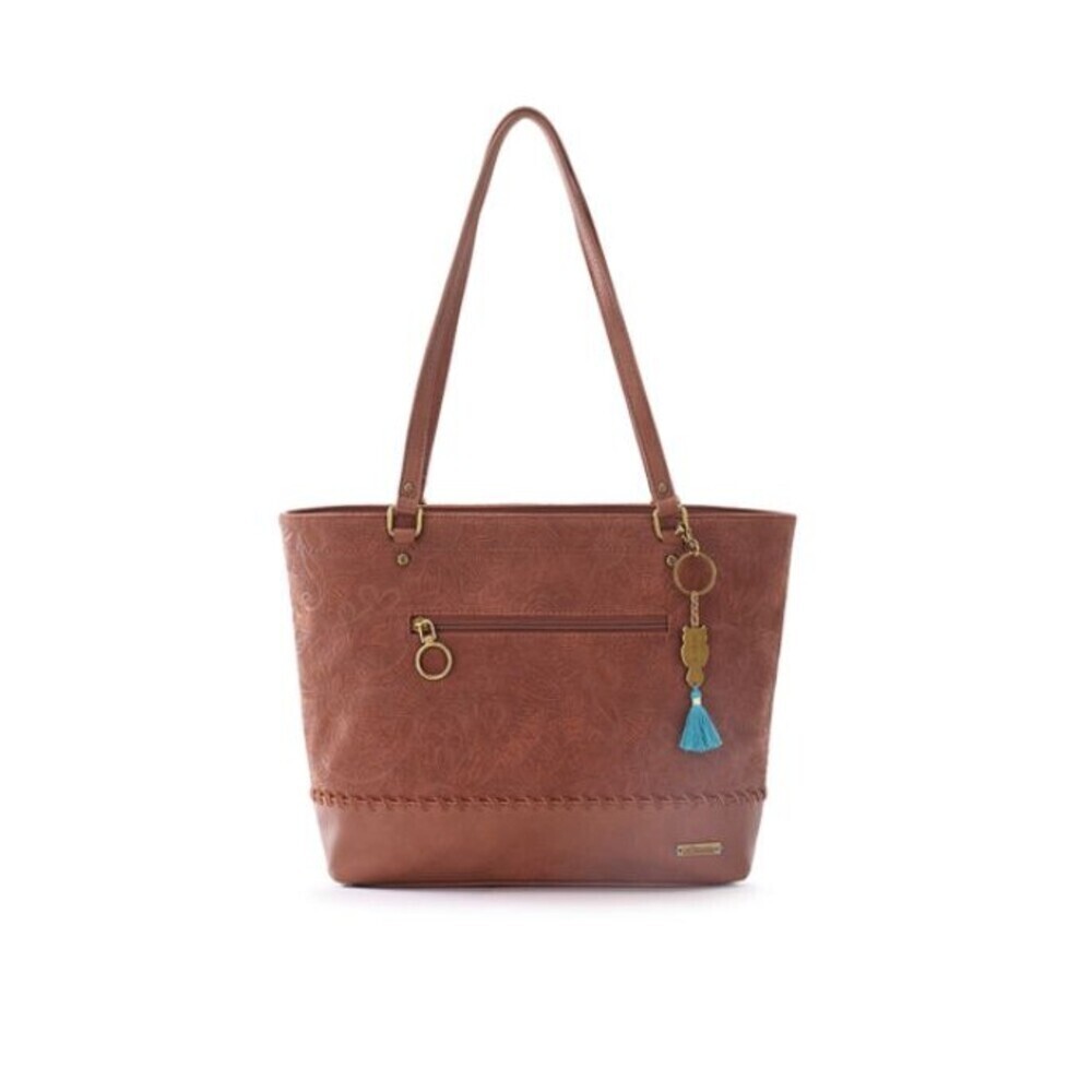 SAKROOTS Brown Faux Leather Brynn Medium Satchel Bag NEW